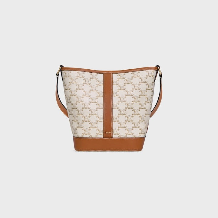 Medium Bucket In Triomphe Canvas and Calfskin