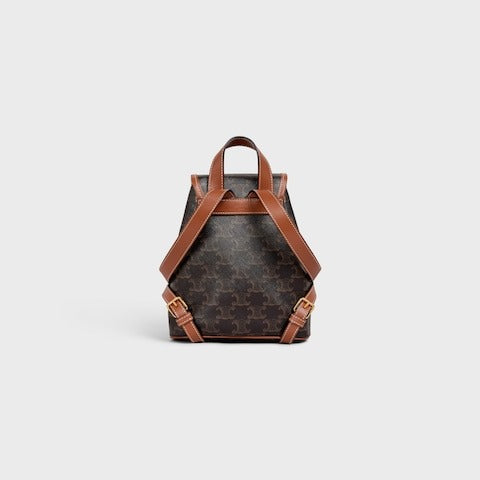 Mini Backpack Folco In Triomphe Canvas and Calfskin