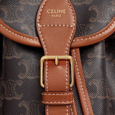 Mini Backpack Folco In Triomphe Canvas and Calfskin