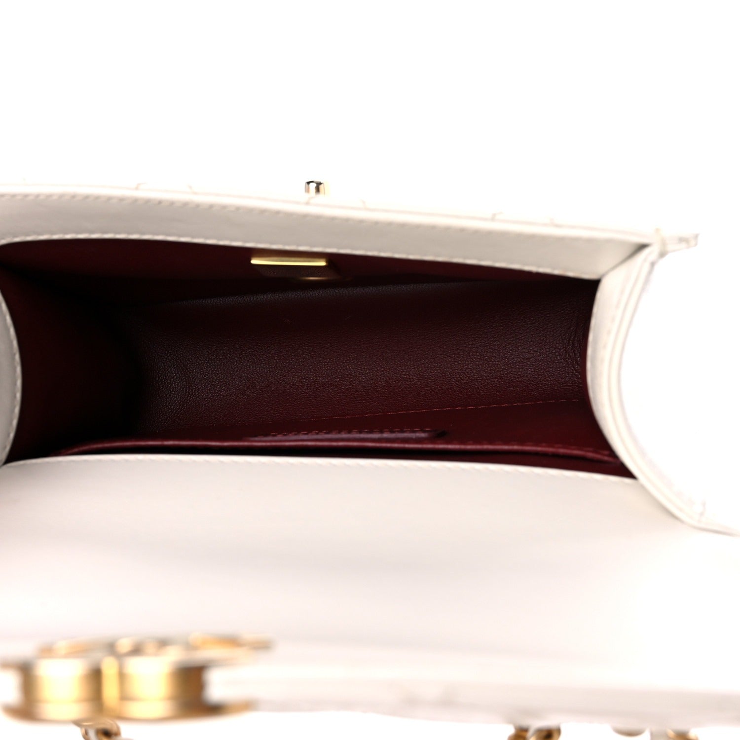 Calfskin Quilted Mini Perfect Fit Flap White