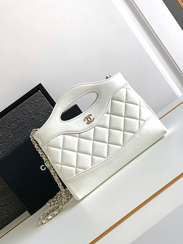 Blush Pink Quilted Cut-Out Handle Bag
