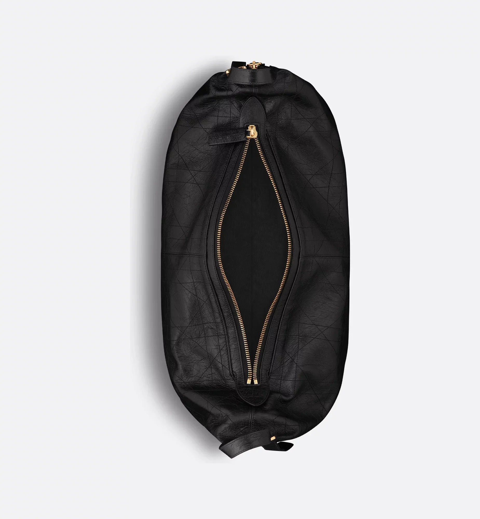 Large D-Journey Bag in Crinkled Calfskin