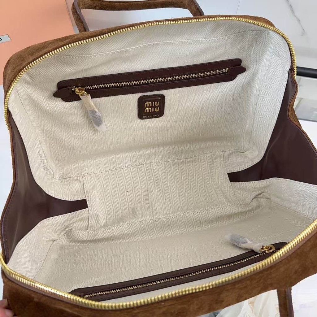 Miu Suede Beau Top-Handle Bag