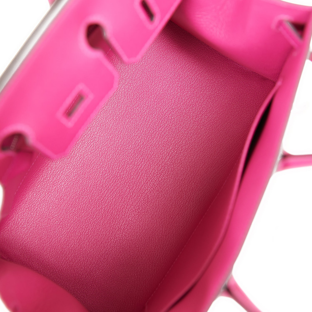 Birkin 25 Rose Pourpre Veau Madame Palladium Hardware
