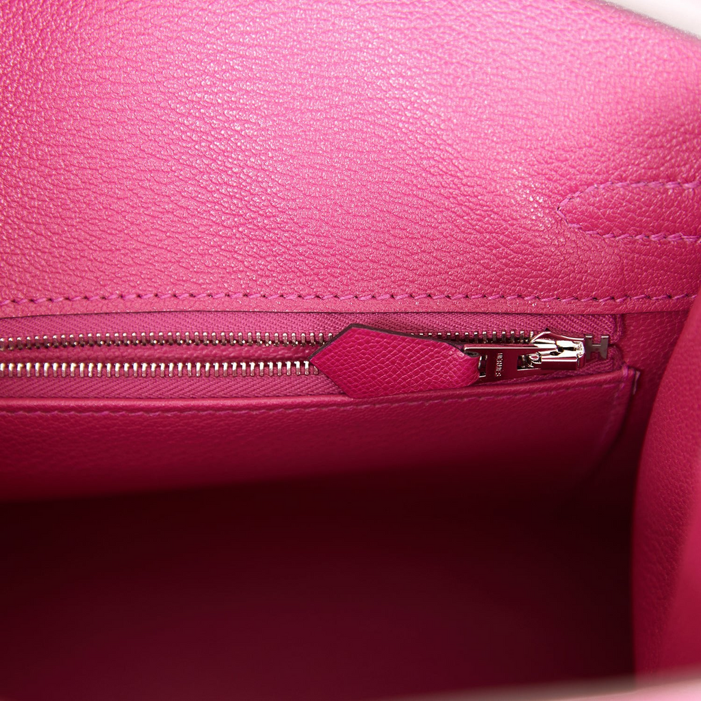 Birkin 25 Rose Pourpre Veau Madame Palladium Hardware
