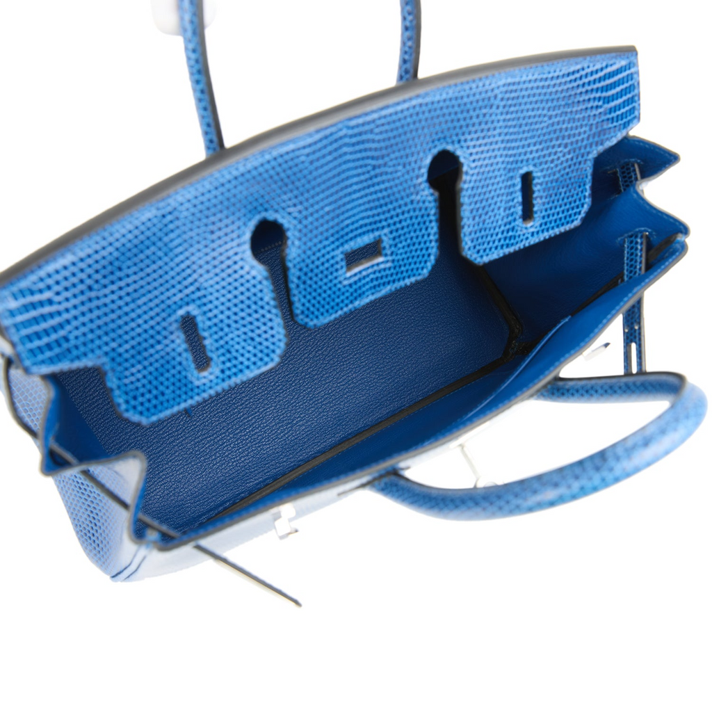 Birkins 25 Bleu Saphir Niloticus Lizard Palladium Hardware