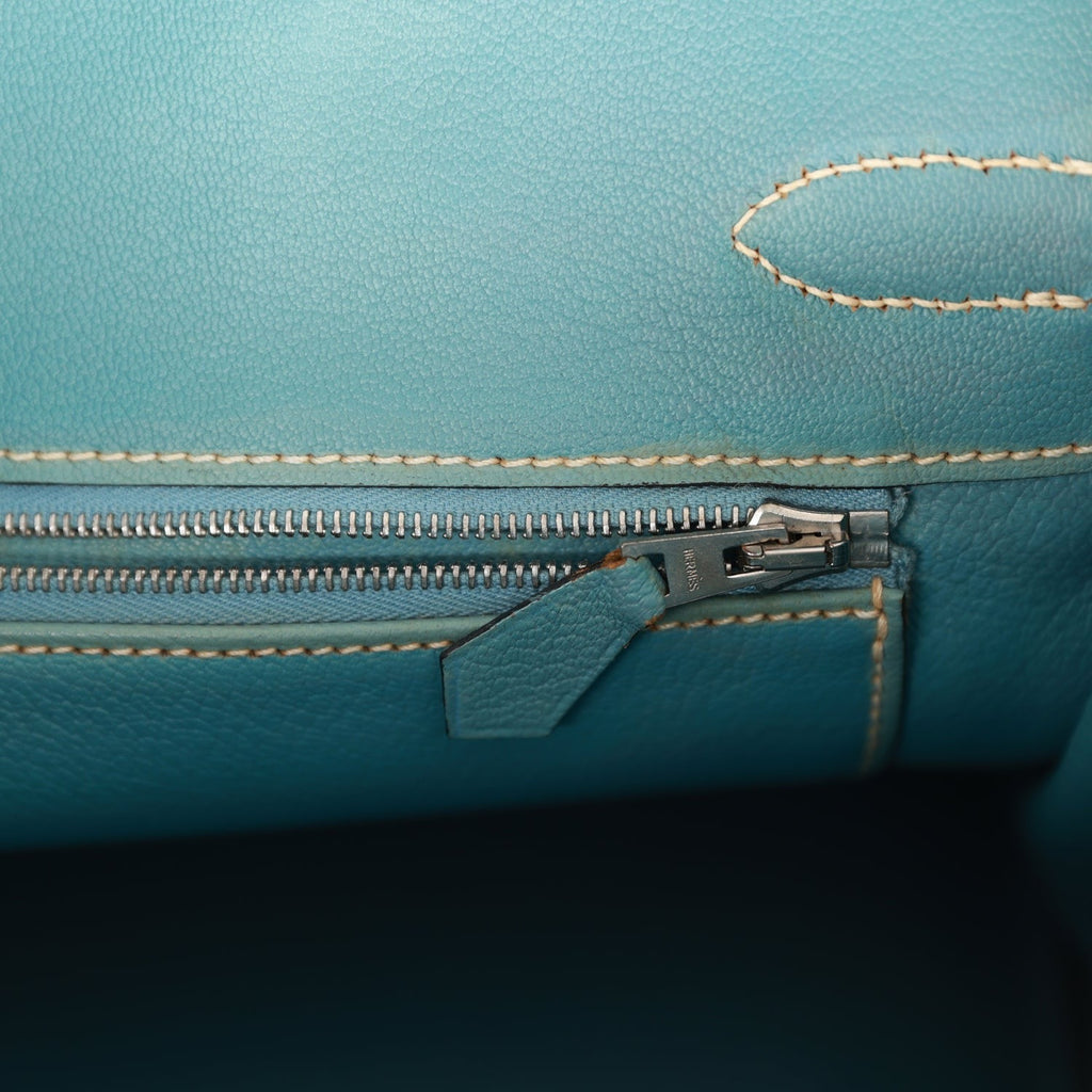Vintage Hermès Birkin 30 Blue Jean Gulliver and Denim Palladium Hardware