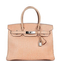 Vintage Hermès Birkin 30 Orange Dalmatian Buffalo Palladium Hardware