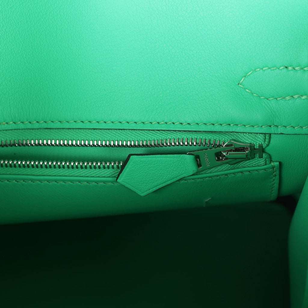 Birkin 25 Vert Comics Swift Palladium Hardware
