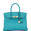 Birkin 30 Bleu Paon Epsom Gold Hardware