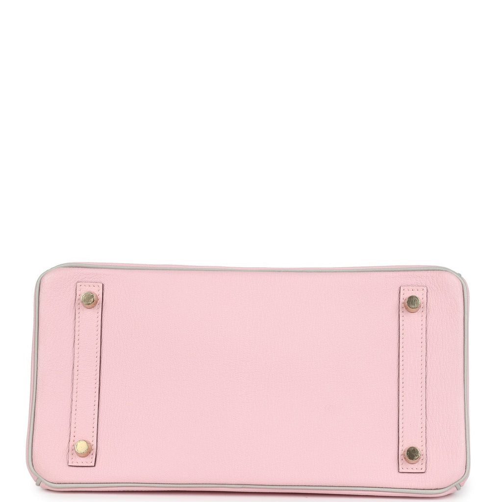 Hermès Special Order (HSS) Birkin 30 Rose Sakura and Gris Perle Chevre Brushed Gold Hardware