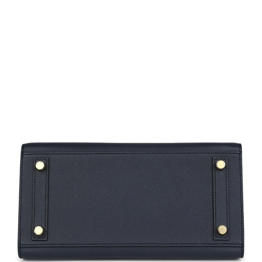 Birkin Sellier 25 Bleu Indigo Epsom Gold Hardware