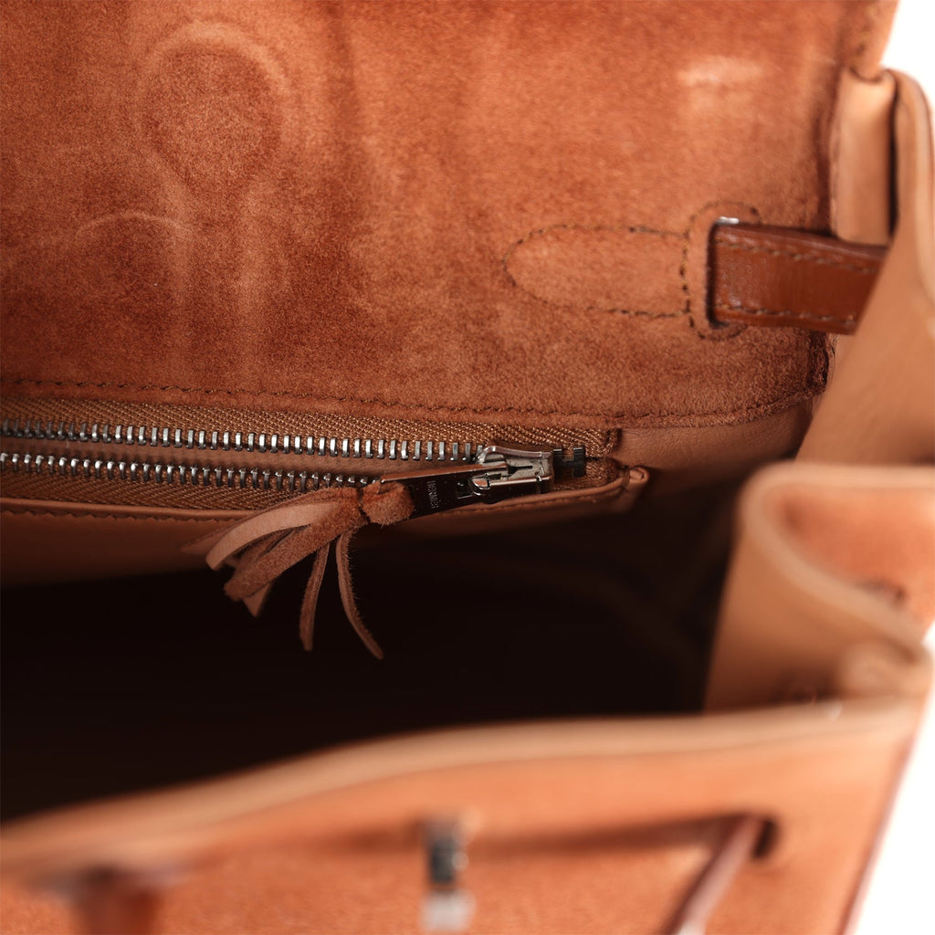 Birkin 25 Vintage Noisette Doblis and Box Palladium Hardware