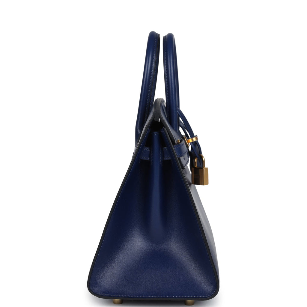Birkin Sellier 25 Bleu Saphir Box Gold Hardware