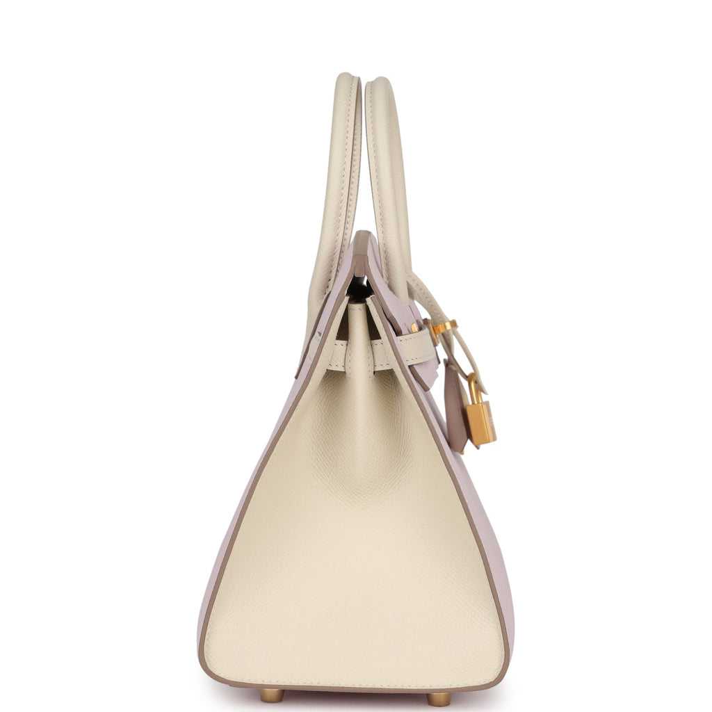 Special Order (HSS) Birkin Sellier 25 Mauve Pale and Craie Epsom Brushed Gold Hardware