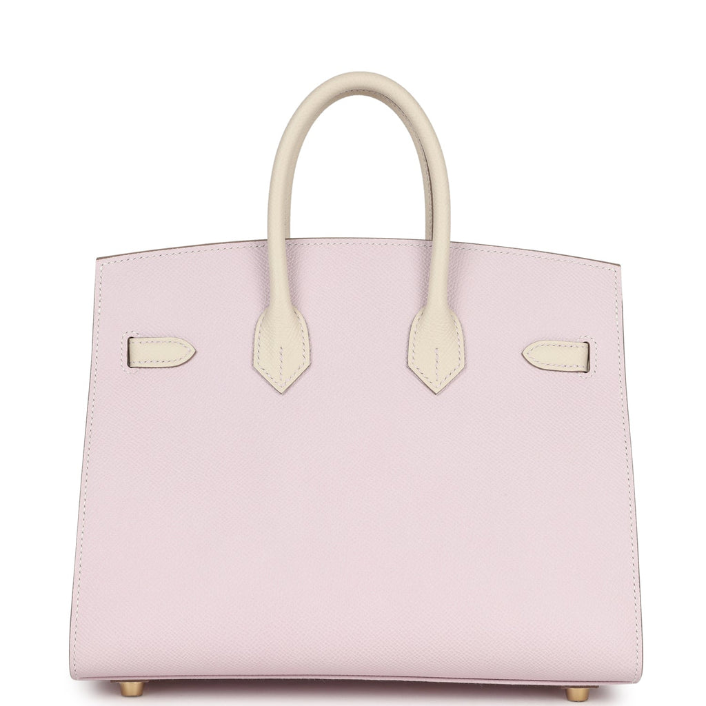 Special Order (HSS) Birkin Sellier 25 Mauve Pale and Craie Epsom Brushed Gold Hardware