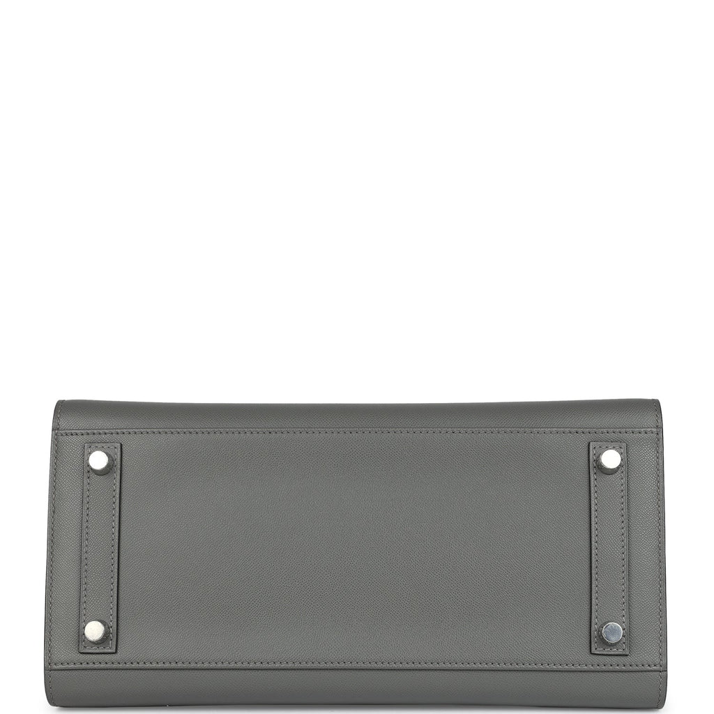 Birkin Sellier 30 Gris Meyer Madame Palladium Hardware