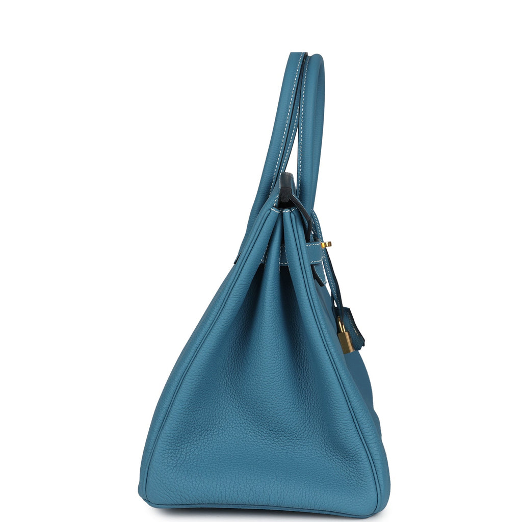 Birkin 35 Blue Jean Togo Gold Hardware