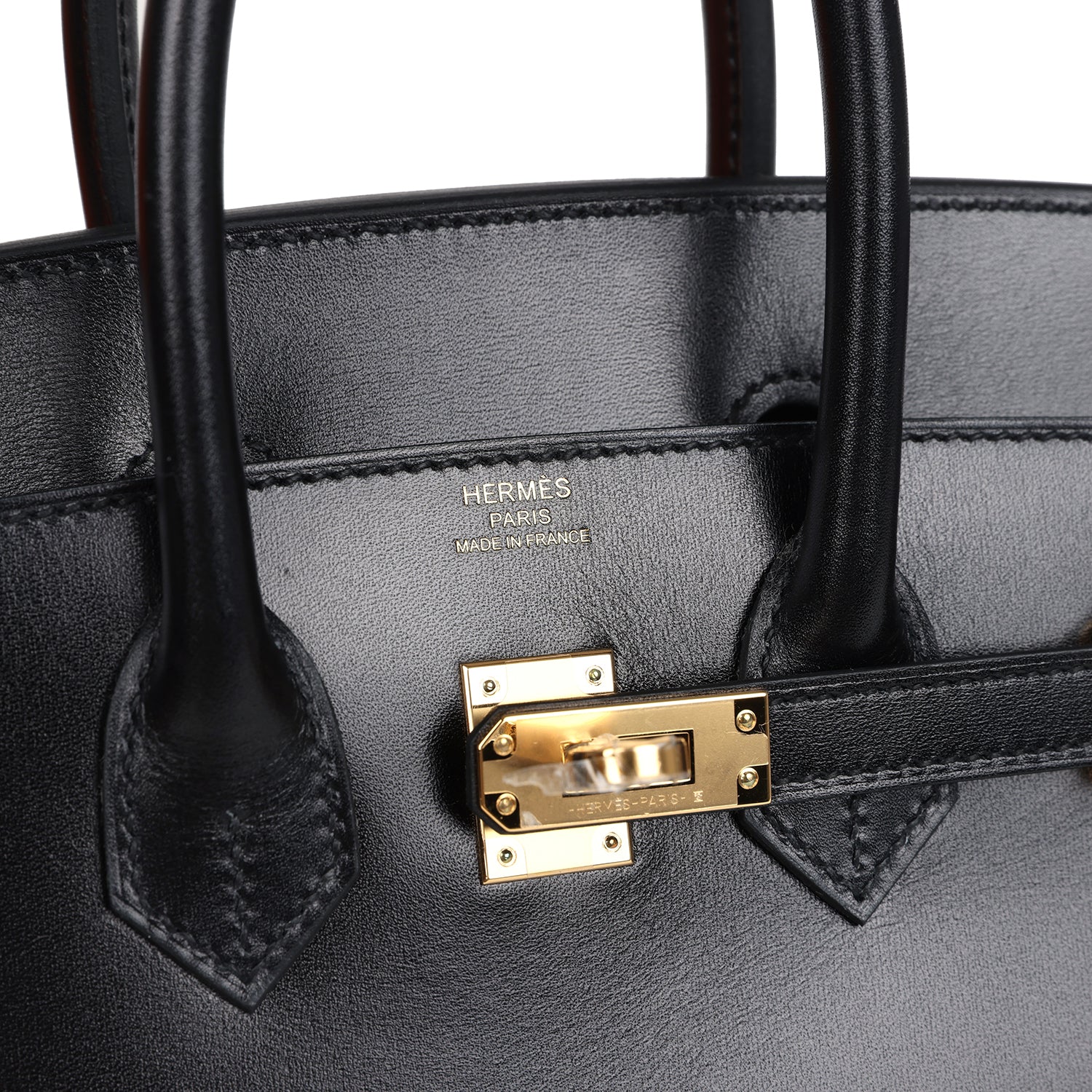 Birkin Sellier 25 Black Box Gold Hardware