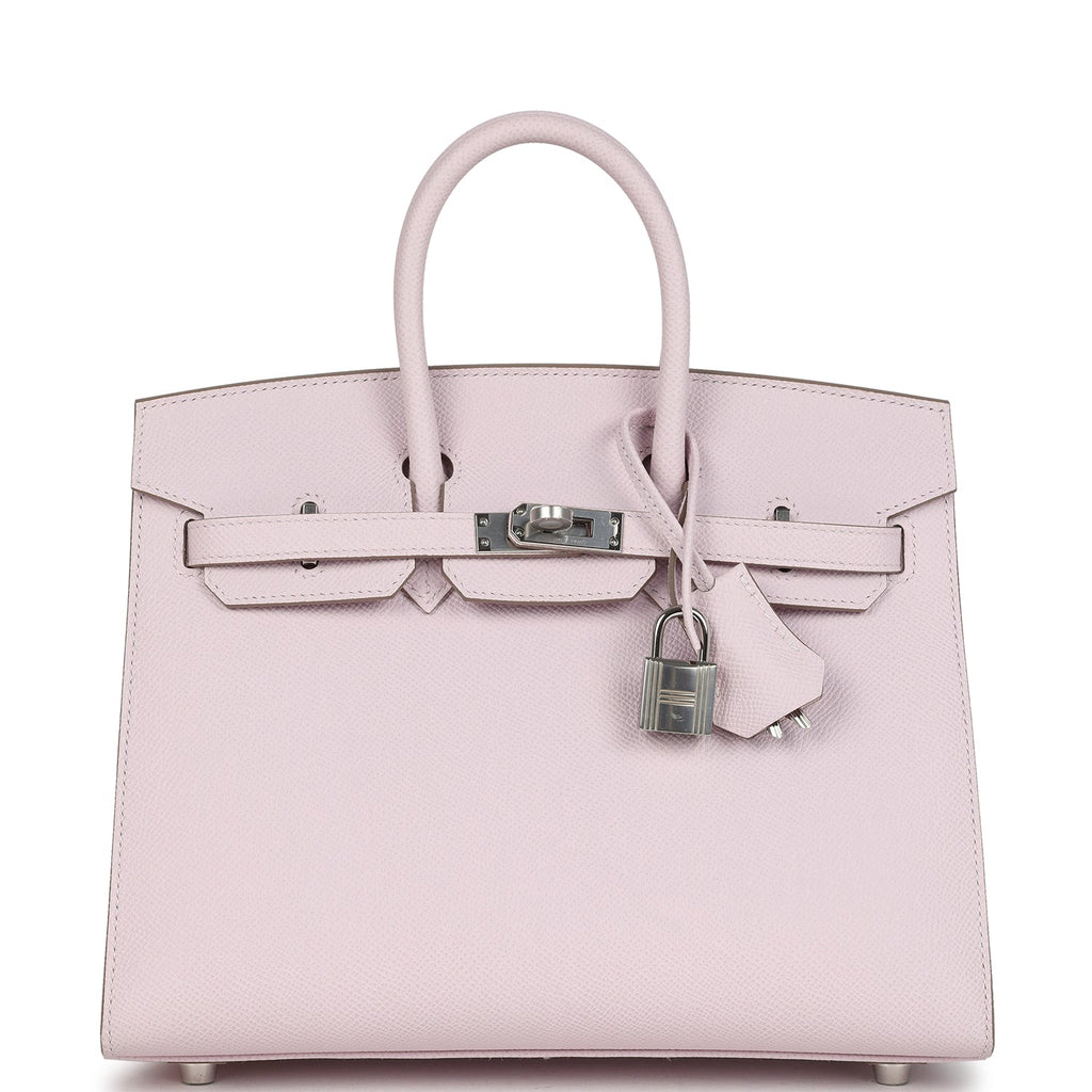 Birkin Sellier 25 Mauve Pale Epsom Palladium Hardware