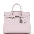 Birkin Sellier 25 Mauve Pale Epsom Palladium Hardware