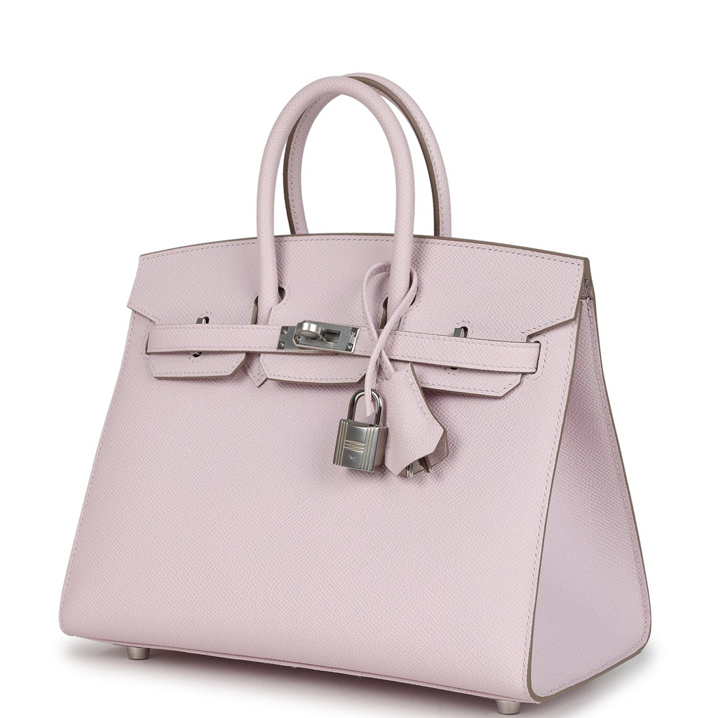 Birkin 25 Mauve Pale Epsom Palladium Hardware