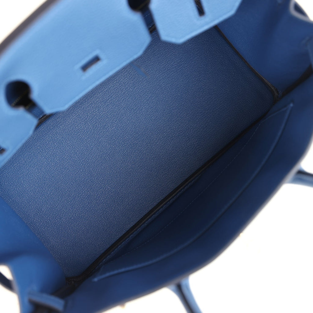 Birkin 30 Bleu Tie Togo Permabrass Hardware