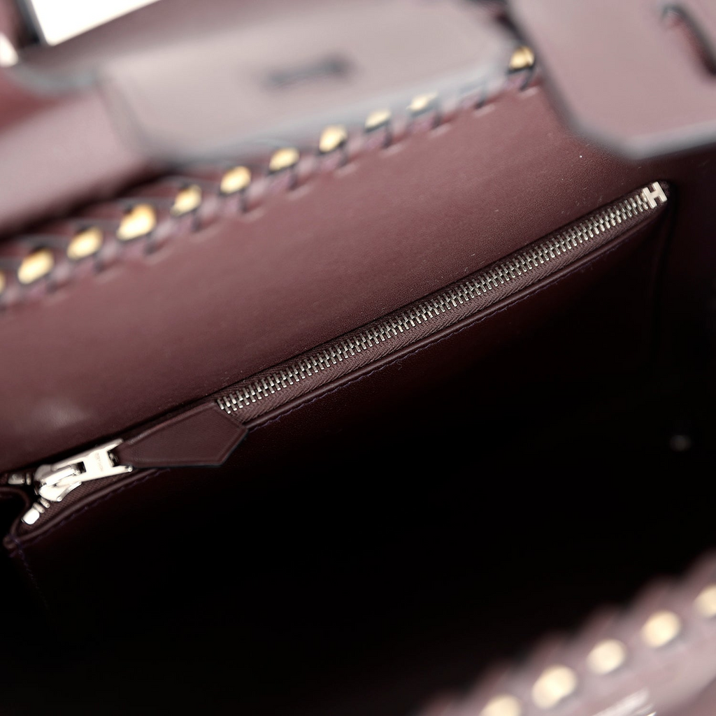 Birkin 25 Rouge Sellier Swift Palladium Hardware