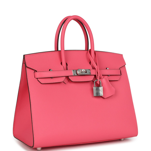 Birkin 25 Rose Azalee Epsom Palladium Hardware