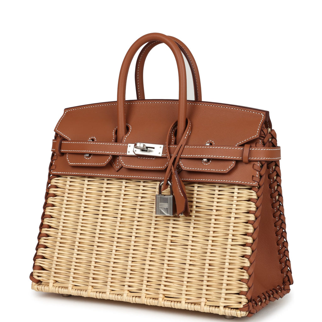 Picnic Birkin Sellier 25 Gold Swift Palladium Hardware