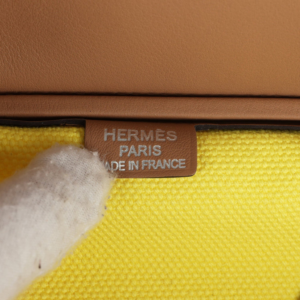 Birkin Cargo 35 Jaune Citron Toile and Chai Swift Palladium Hardware