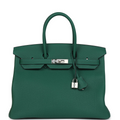 Birkin 35 Vert Moyen Togo Palladium Hardware