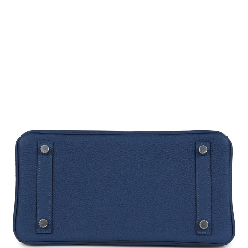 Birkins 25 Bleu Tie Togo Palladium Hardware