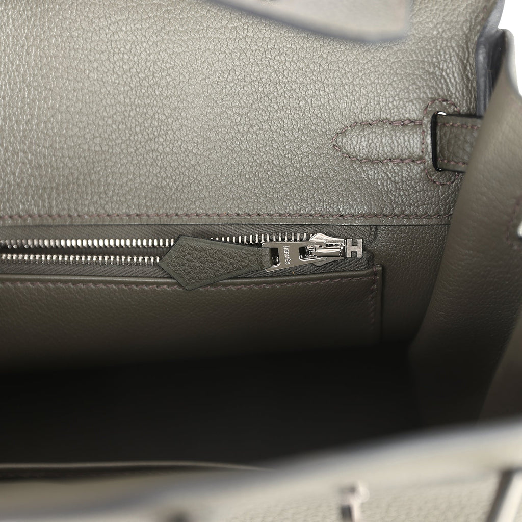 Birkins 25 Vert de Gris Togo Palladium Hardware