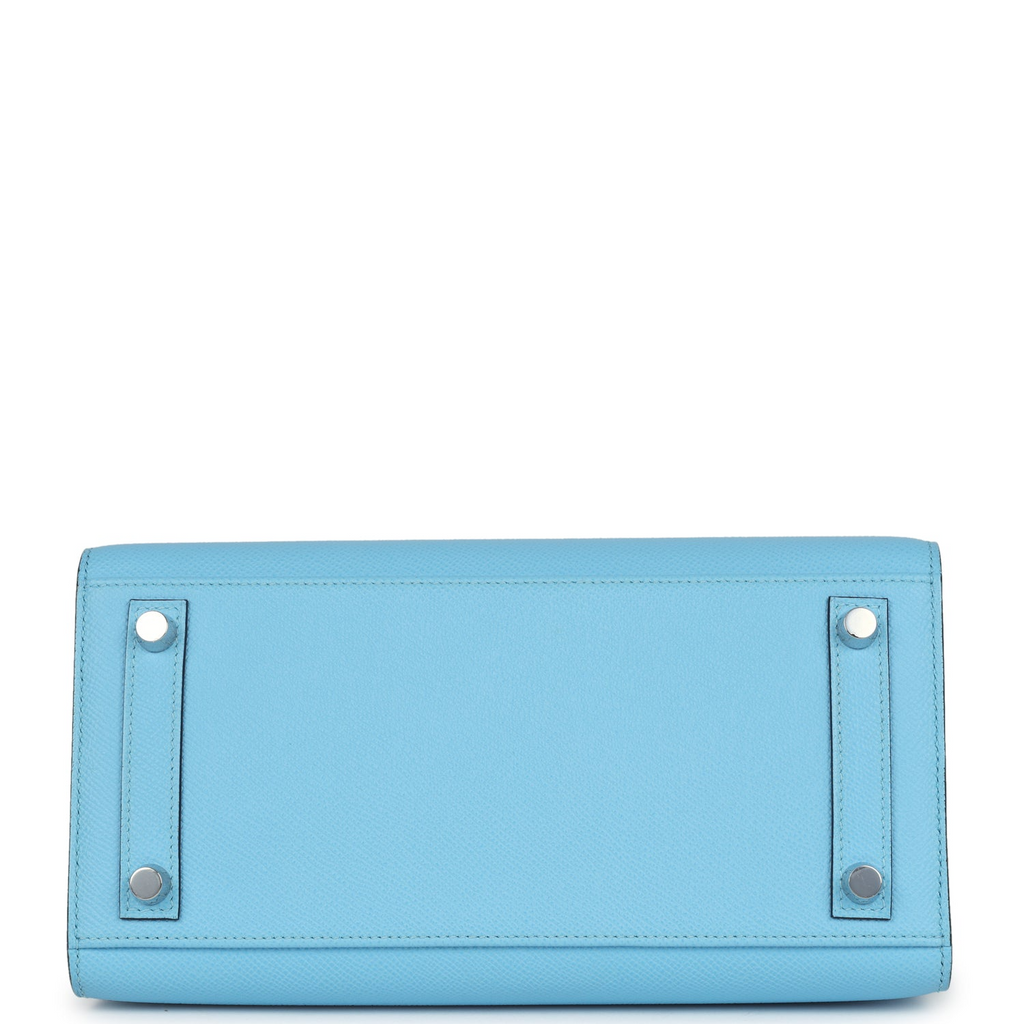 Birkins 25 Celeste Epsom Palladium Hardware