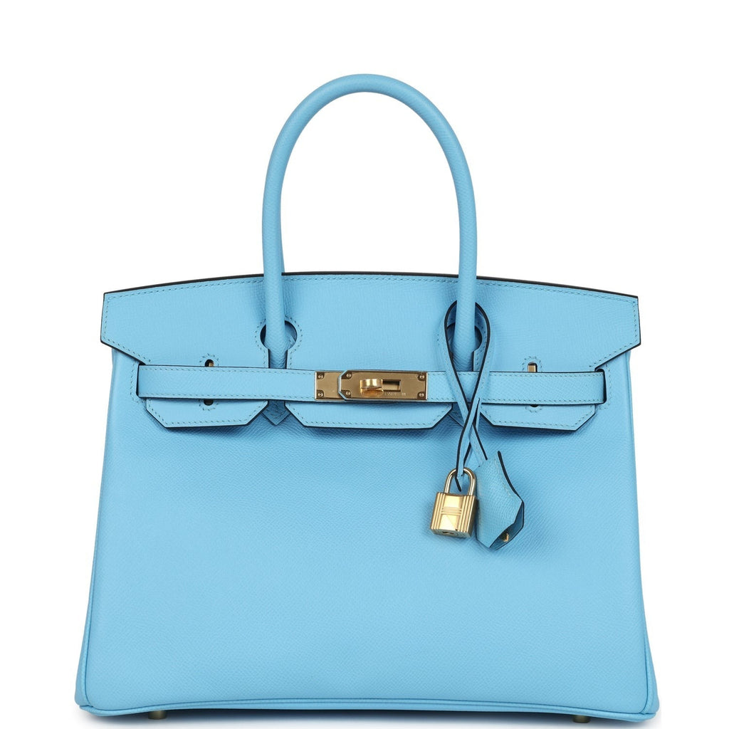 Birkin 30 Celeste Epsom Gold Hardware