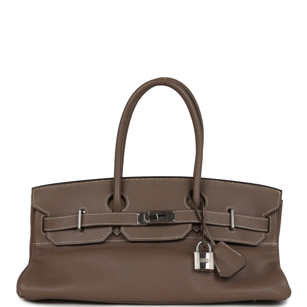 Vintage Shoulder Birkin 42 JPG Etoupe Clemence Palladium Hardware