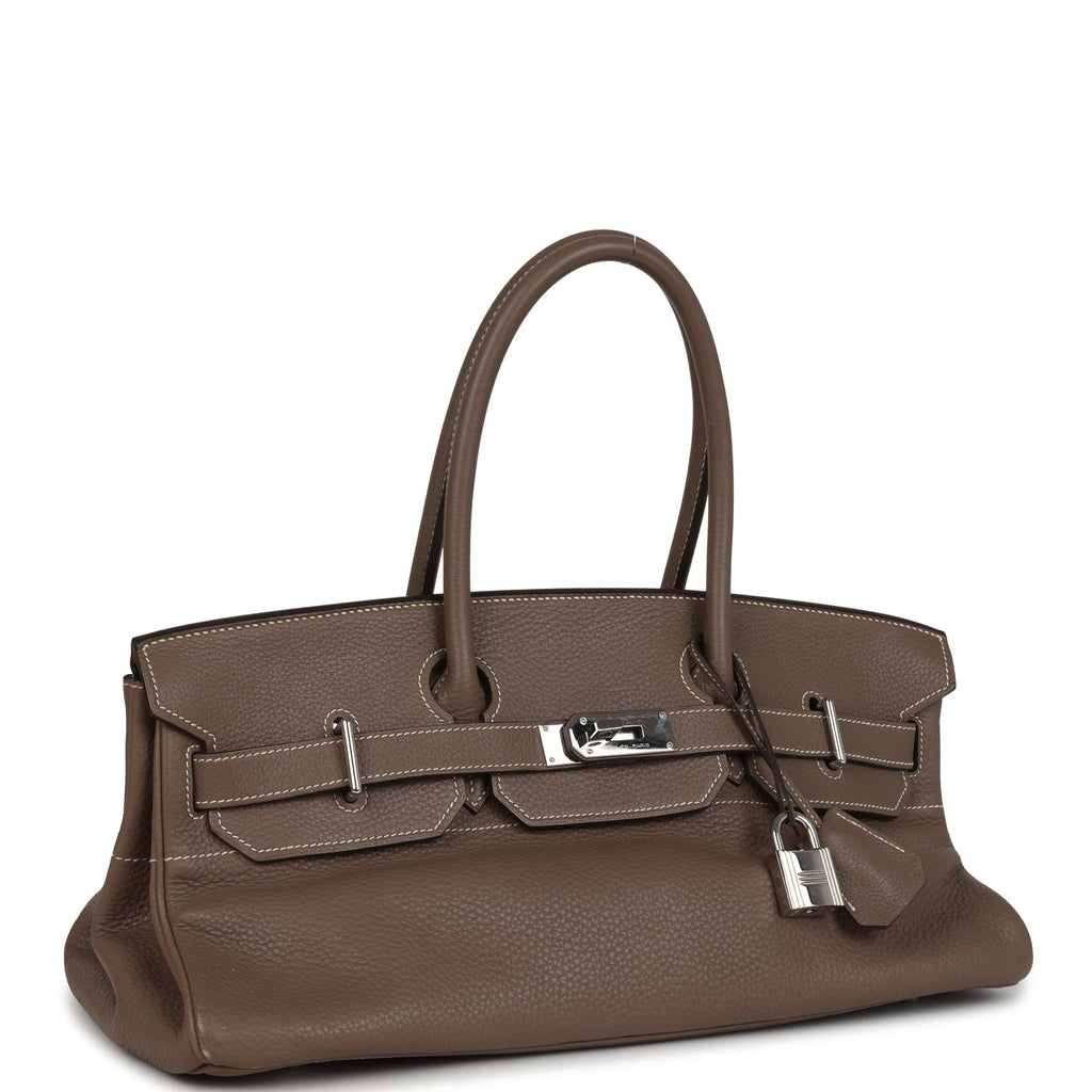 Vintage Shoulder Birkin 42 JPG Etoupe Clemence Palladium Hardware