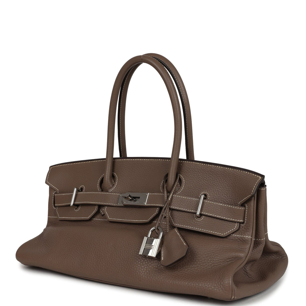 Vintage Shoulder Birkin 42 JPG Etoupe Clemence Palladium Hardware