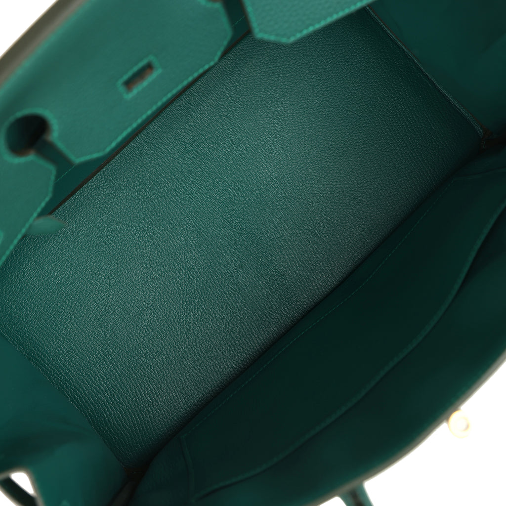 Birkin 35 Malachite Togo Gold Hardware