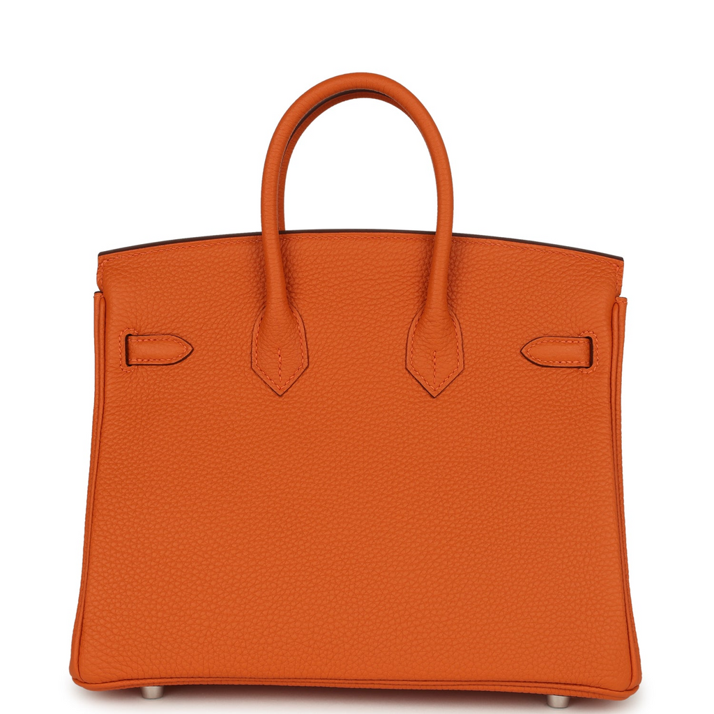Birkin 25 Orange Togo Palladium Hardware