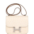 Constance 18 Nata Ostrich Palladium Hardware