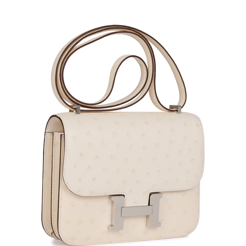 Constance 18 Nata Ostrich Palladium Hardware