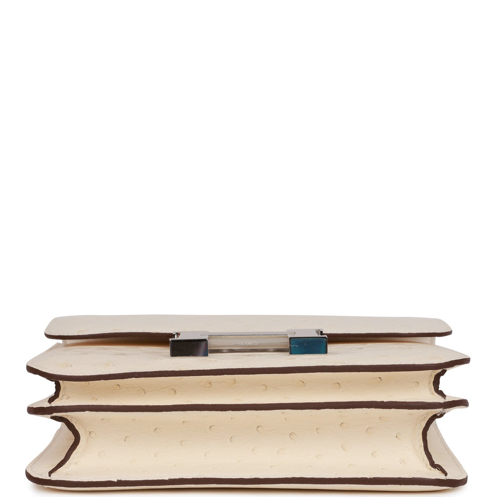 Constance 18 Nata Ostrich Palladium Hardware
