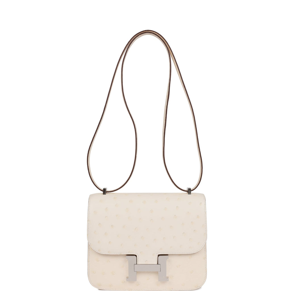 Constance 18 Nata Ostrich Palladium Hardware