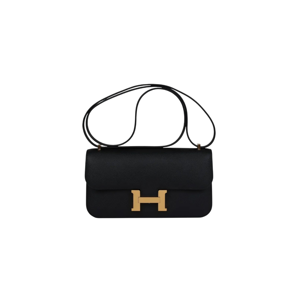 Constance Elan Black Epsom Gold Hardware