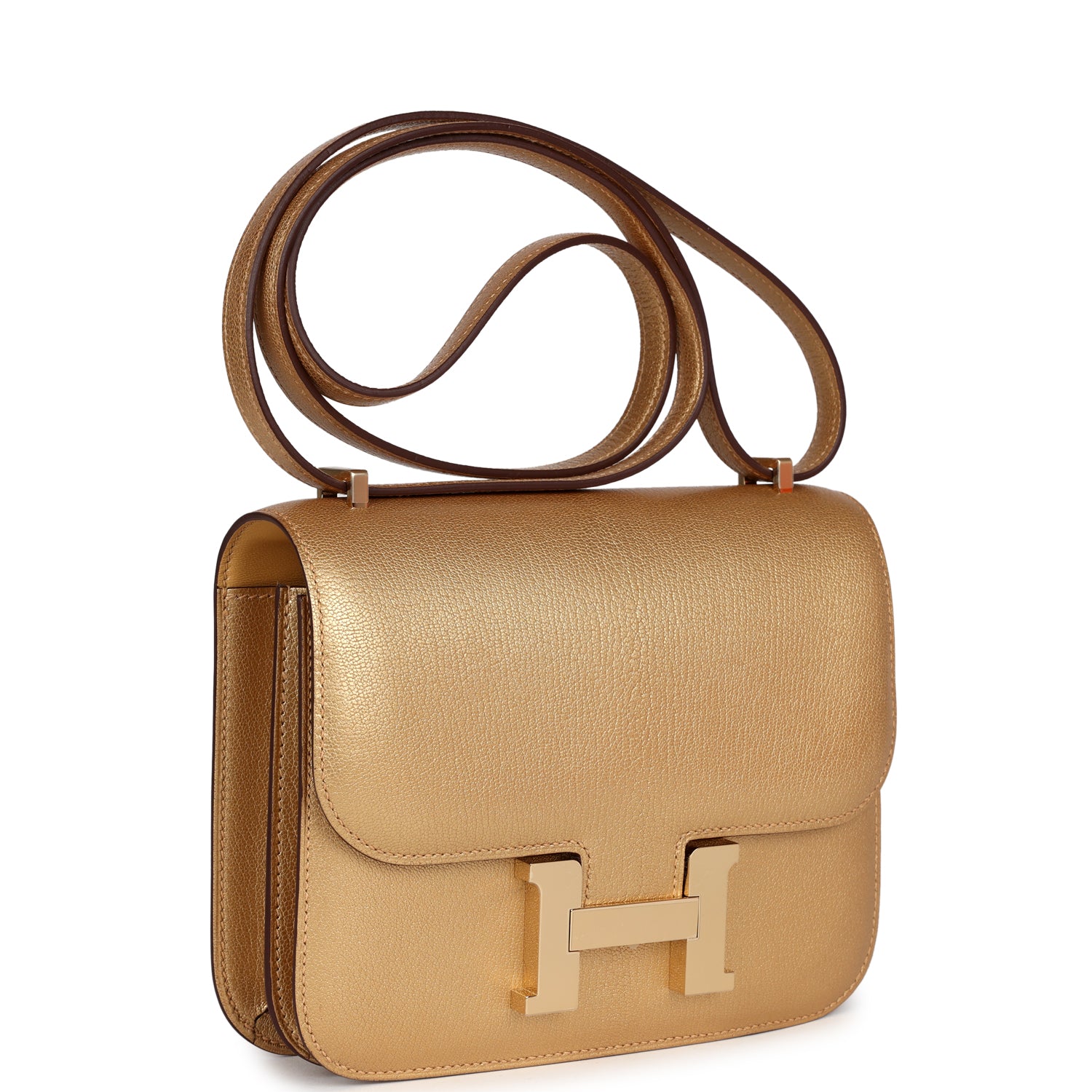 Constance 18 Dore Chevre Chamkilight Permabrass Hardware