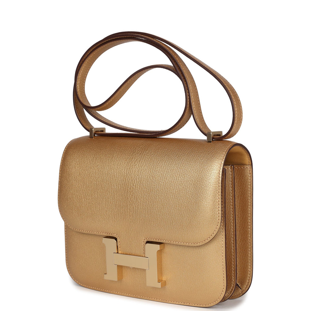 Constance 18 Dore Chevre Chamkilight Permabrass Hardware