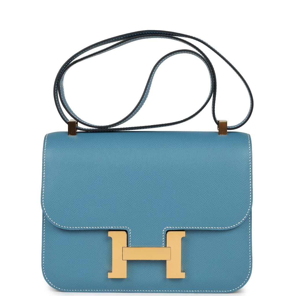 Constance 1-24 Blue Jean Epsom Gold Hardware