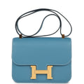 Constance 1-24 Blue Jean Epsom Gold Hardware